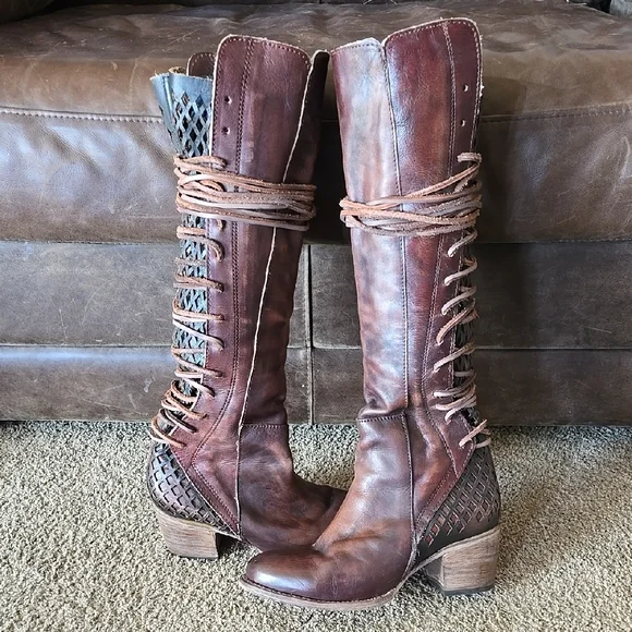 Freebird by Steven Carver Rustic Brown Lace-Up Boots